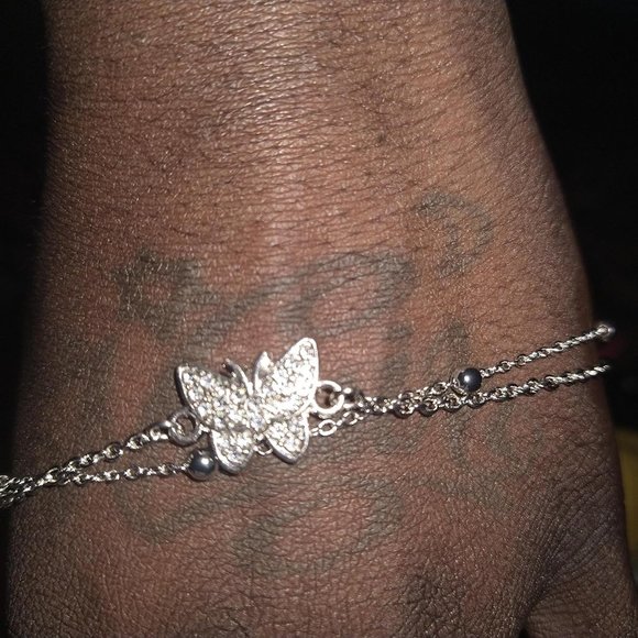 Women's Silver Butterfly Anklet - Picture 10 of 15